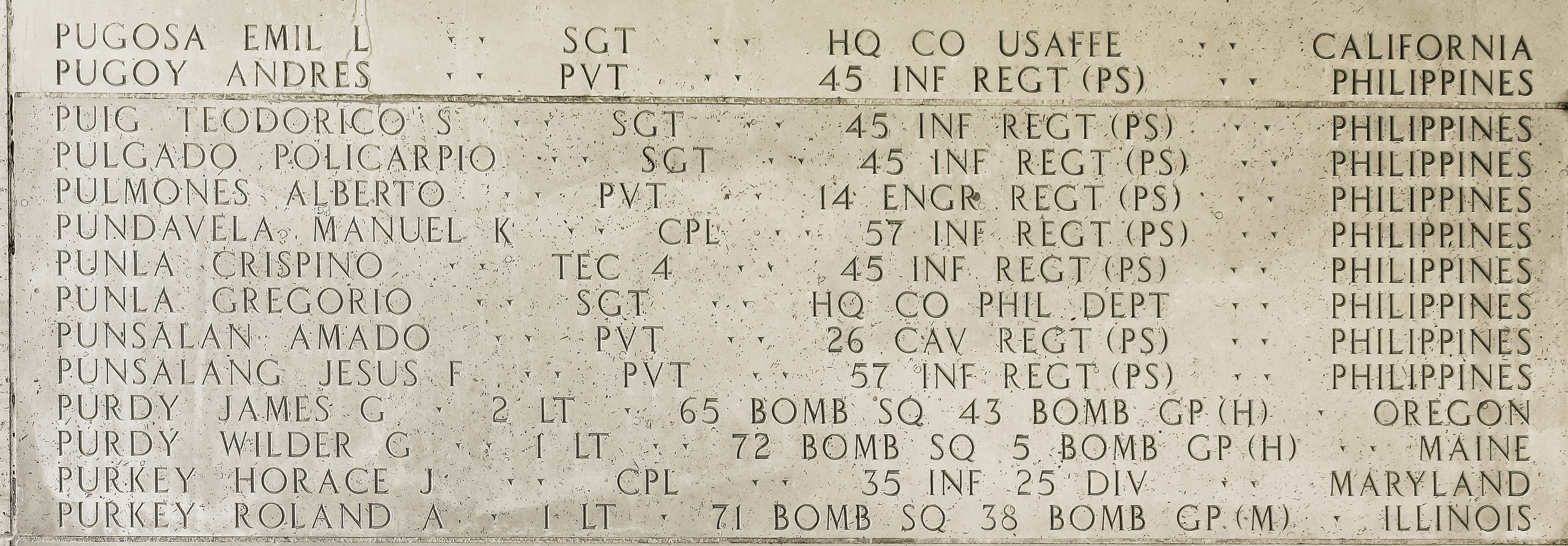 Roland A. Purkey, First Lieutenant